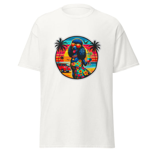 "Dogs On Vacation"-Kollektion - Schwarzer Großpudel (female) - Klassisches Unisex-T-Shirt - 13 verschiedene Farben