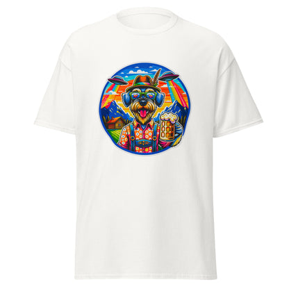 "Dogs On Vacation"-Kollektion - Riesenschnauzer in Bavaria (mit UFOs! =)) - Klassisches Unisex-T-Shirt - 13 verschiedene Farben