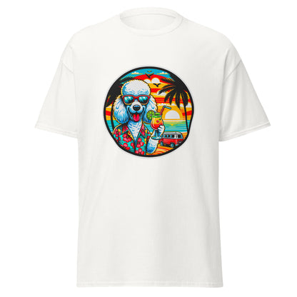 "Dogs On Vacation"-Kollektion - Weißer Großpudel - Klassisches Unisex-T-Shirt - 13 verschiedene Farben