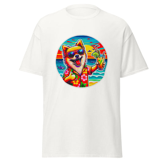 "Dogs On Vacation"-Kollektion - Pomeranian - Klassisches Unisex-T-Shirt - 13 verschiedene Farben