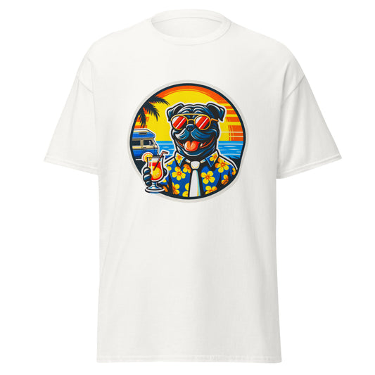 "Dogs On Vacation"-Kollektion - Black Bulldog - Klassisches Unisex-T-Shirt - 13 verschiedene Farben