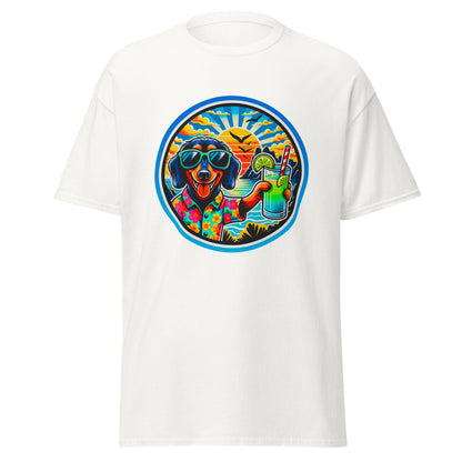"Dogs On Vacation"-Kollektion - Wire-haired Dachshund - Klassisches Unisex-T-Shirt - 13 verschiedene Farben