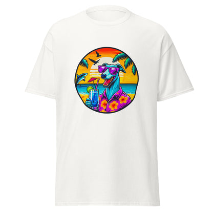 "Dogs On Vacation"-Kollektion - Greyhound - Klassisches Unisex-T-Shirt - 13 verschiedene Farben