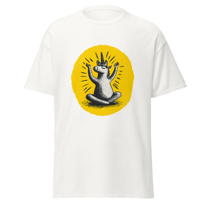 "YELLOW!" - Yoga-Unicorn - Klassisches Unisex T-Shirt - in 4 Farben