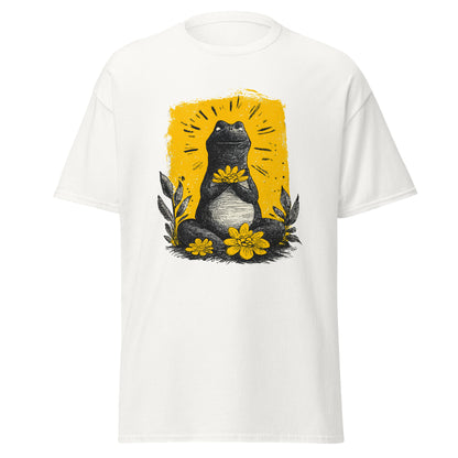 "YELLOW!" - Meditating Dino - Klassisches Unisex T-Shirt - in 4 Farben