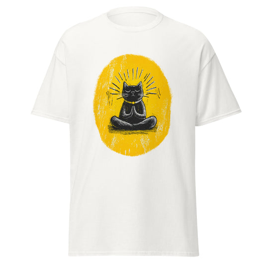 "YELLOW!" - Yoga-Cat - Klassisches Unisex T-Shirt - in 4 Farben