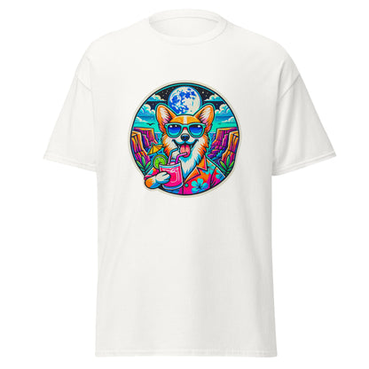 "Dogs On Vacation"-Kollektion - Corgi #2 - Klassisches Unisex-T-Shirt - 13 verschiedene Farben