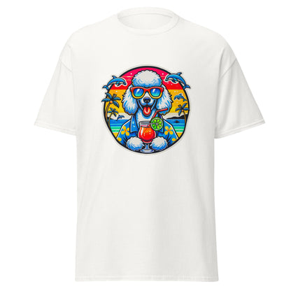 "Dogs On Vacation"-Kollektion - White Royal Poodle - Klassisches Unisex-T-Shirt - 13 verschiedene Farben