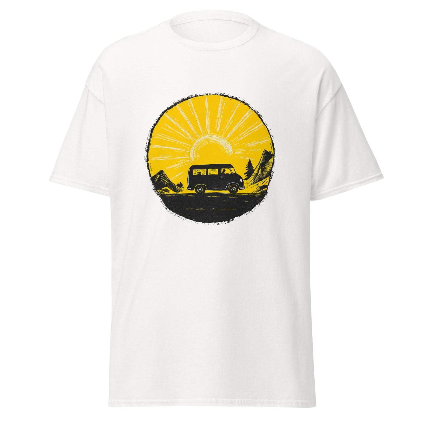 "YELLOW!" - Campervan On Tour! - Klassisches Unisex T-Shirt - in 4 Farben