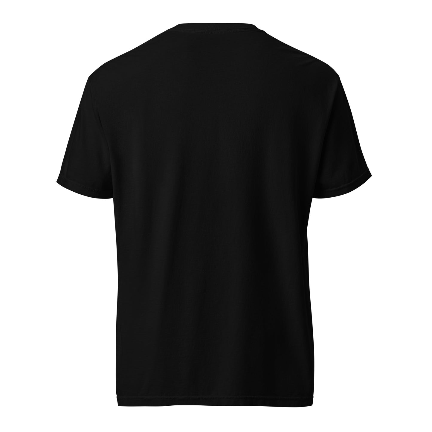 "Neon Dogs" #3 - Schweres textilgefärbtes Unisex-T-Shirt mit DTF-Foliendruck - Schwarz und Navy-Blau