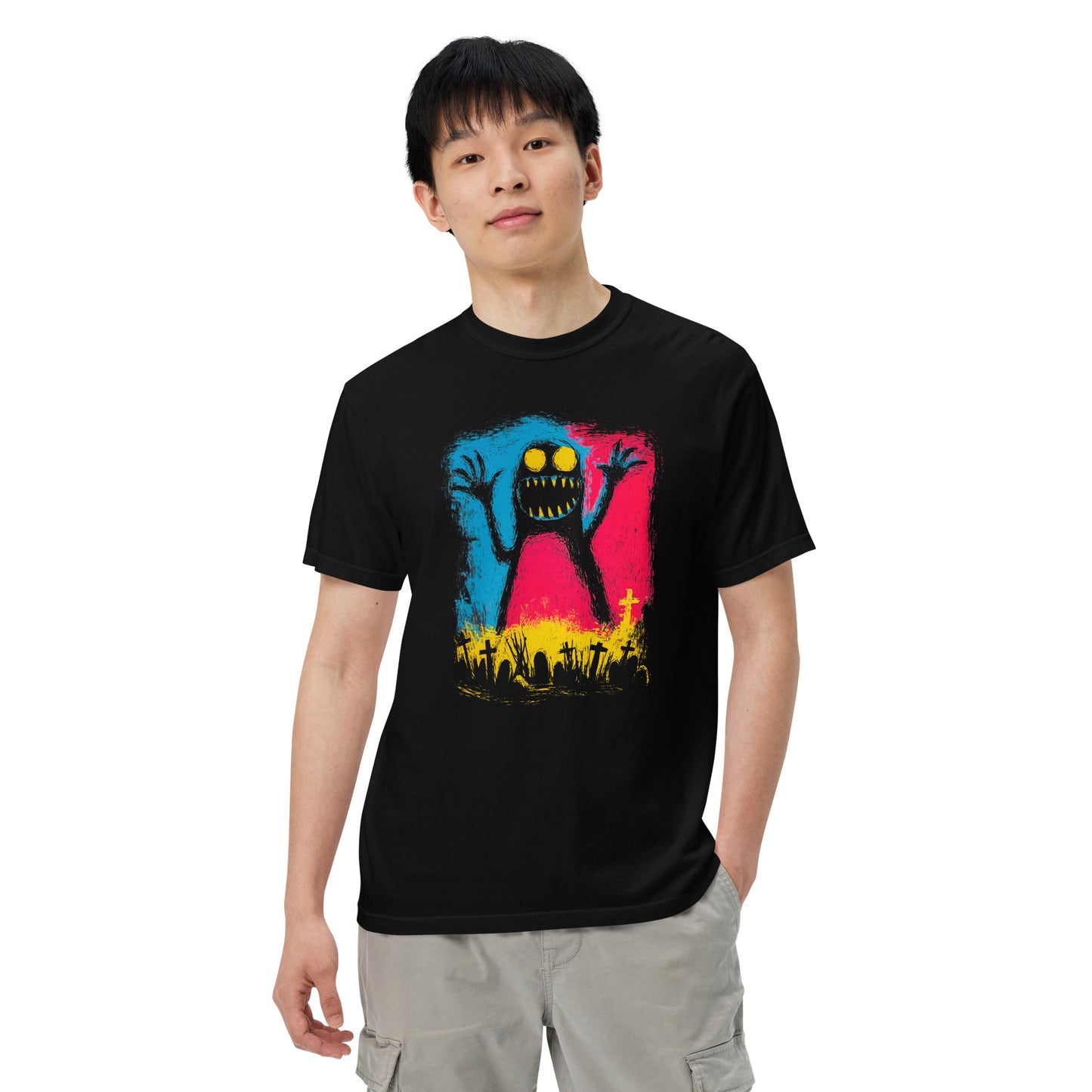 Halloween-Kollektion 2024 - No. 02 - Schweres textilgefärbtes Unisex-T-Shirt - in 3 Farben