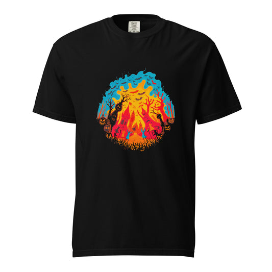 Halloween-Kollektion 2024 - No. B 3  - Schweres textilgefärbtes Unisex-T-Shirt - in 6 Farben