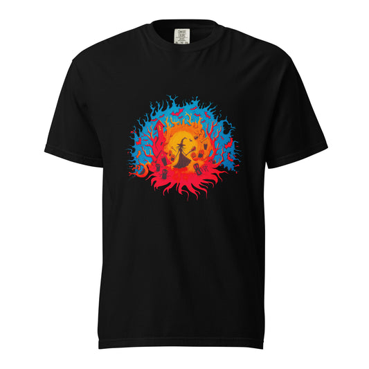 Halloween-Kollektion 2024 - No. B 5  - Schweres textilgefärbtes Unisex-T-Shirt - in 6 Farben