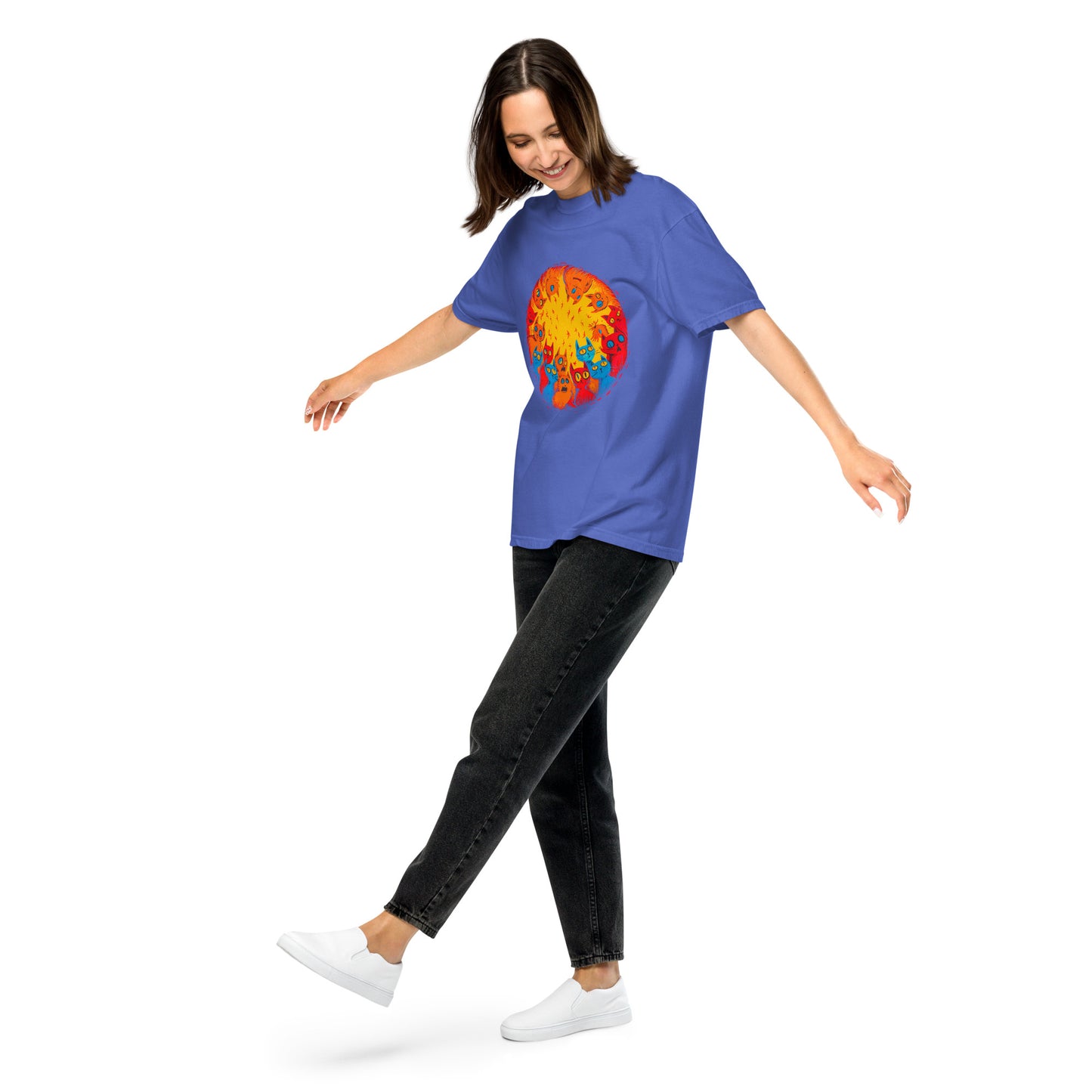 Halloween-Kollektion 2024 - No. B 4  - Schweres textilgefärbtes Unisex-T-Shirt - in 6 Farben