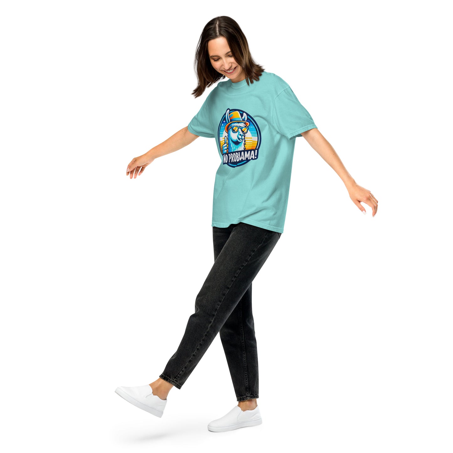 "No Problama!" - Schweres textilgefärbtes Unisex-T-Shirt - in 8 Farben