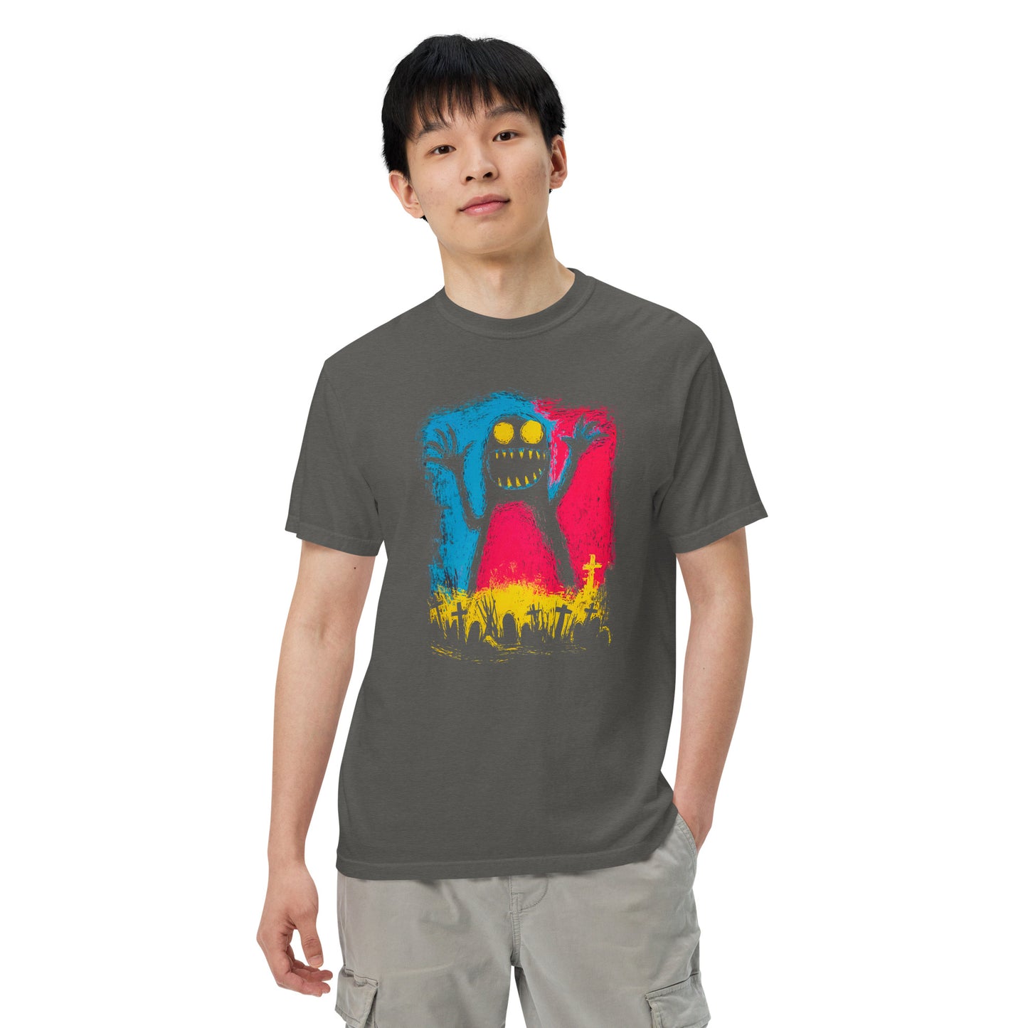 Halloween-Kollektion 2024 - No. 02 - Schweres textilgefärbtes Unisex-T-Shirt - in 3 Farben