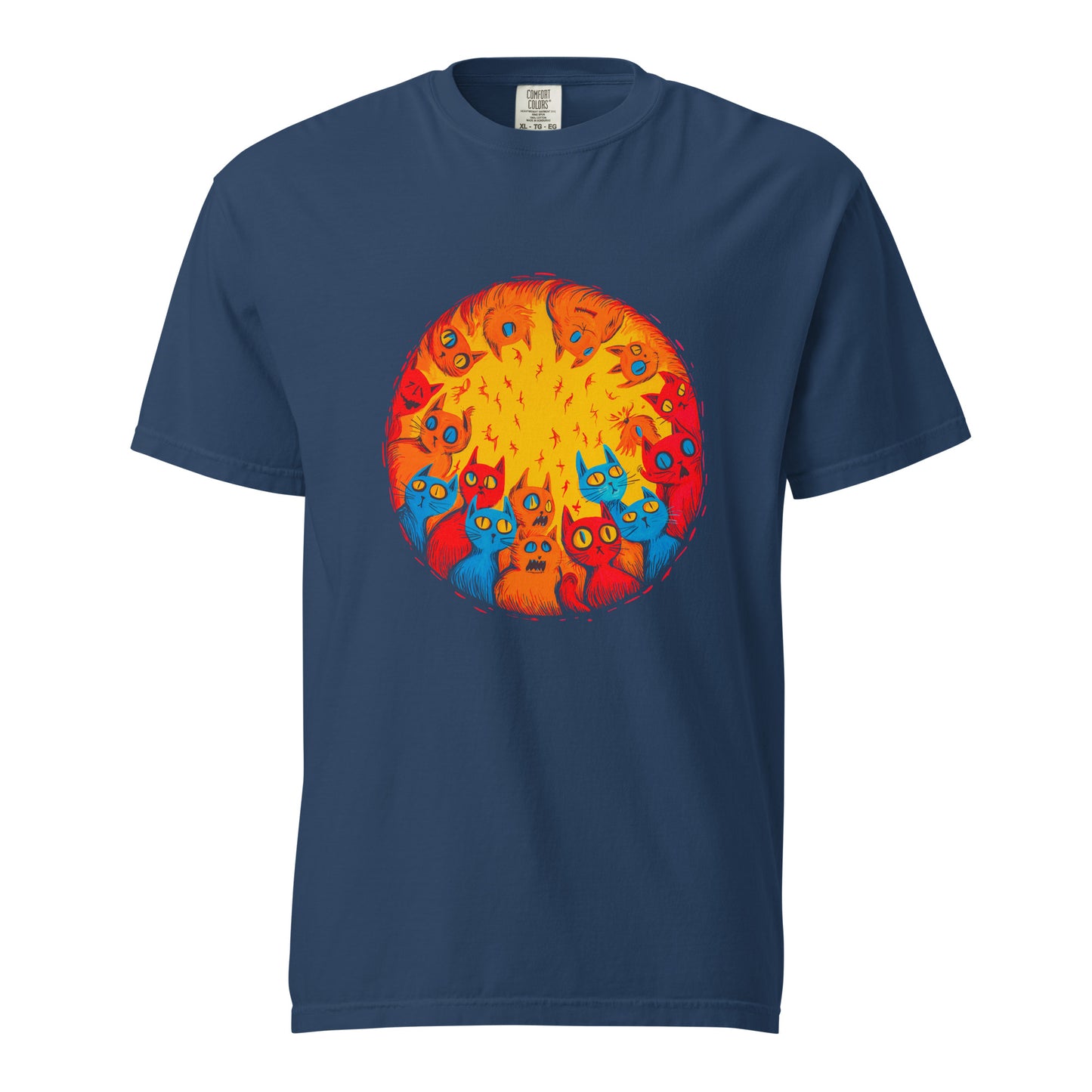 Halloween-Kollektion 2024 - No. B 4  - Schweres textilgefärbtes Unisex-T-Shirt - in 6 Farben