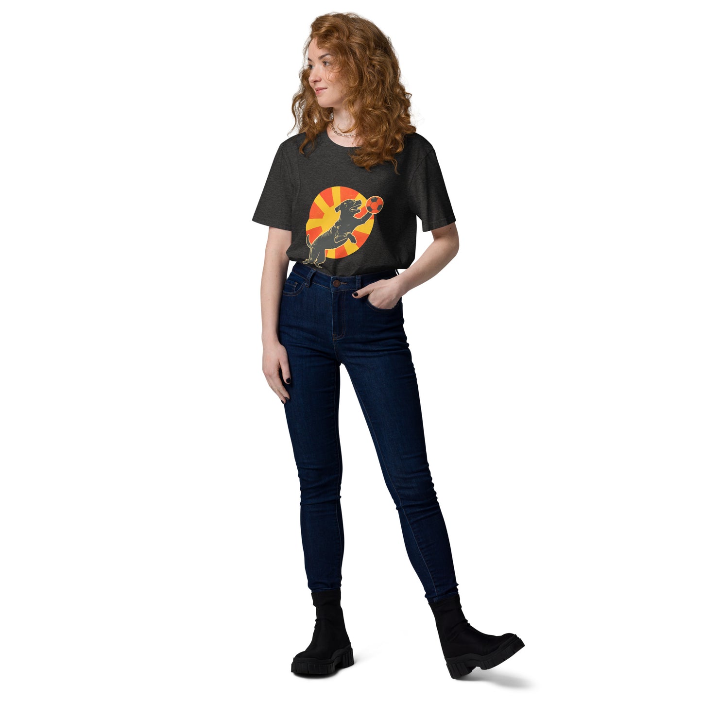 "Football-Labbi!" - Unisex-Bio-Baumwoll-T-Shirt - Dark Heather Grey
