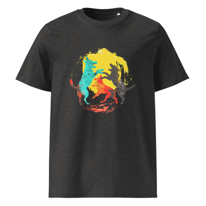 "Playing dogs!" - Unisex-Bio-Baumwoll-T-Shirt - Dark Heather Grey