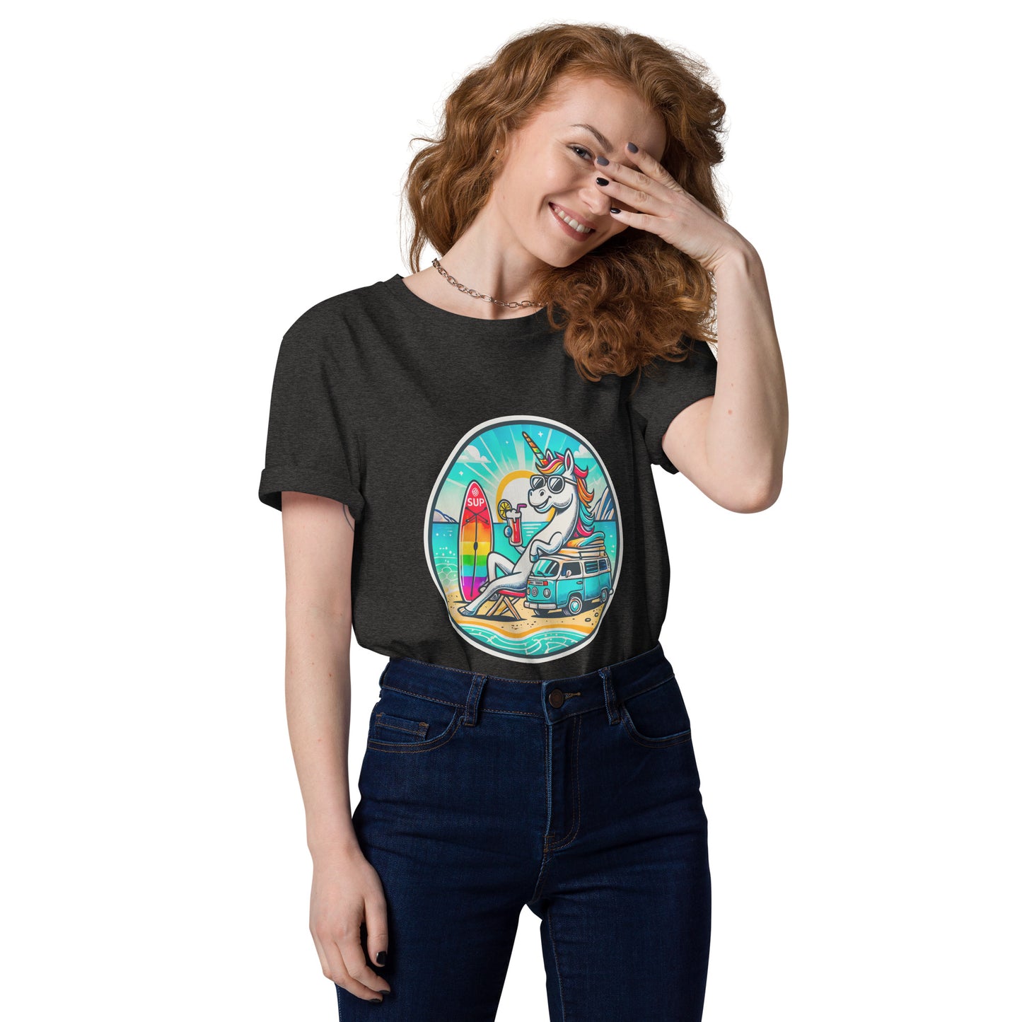 "SUP-Unicorn!" #2  - Unisex-Bio-Baumwoll-T-Shirt - Weiß