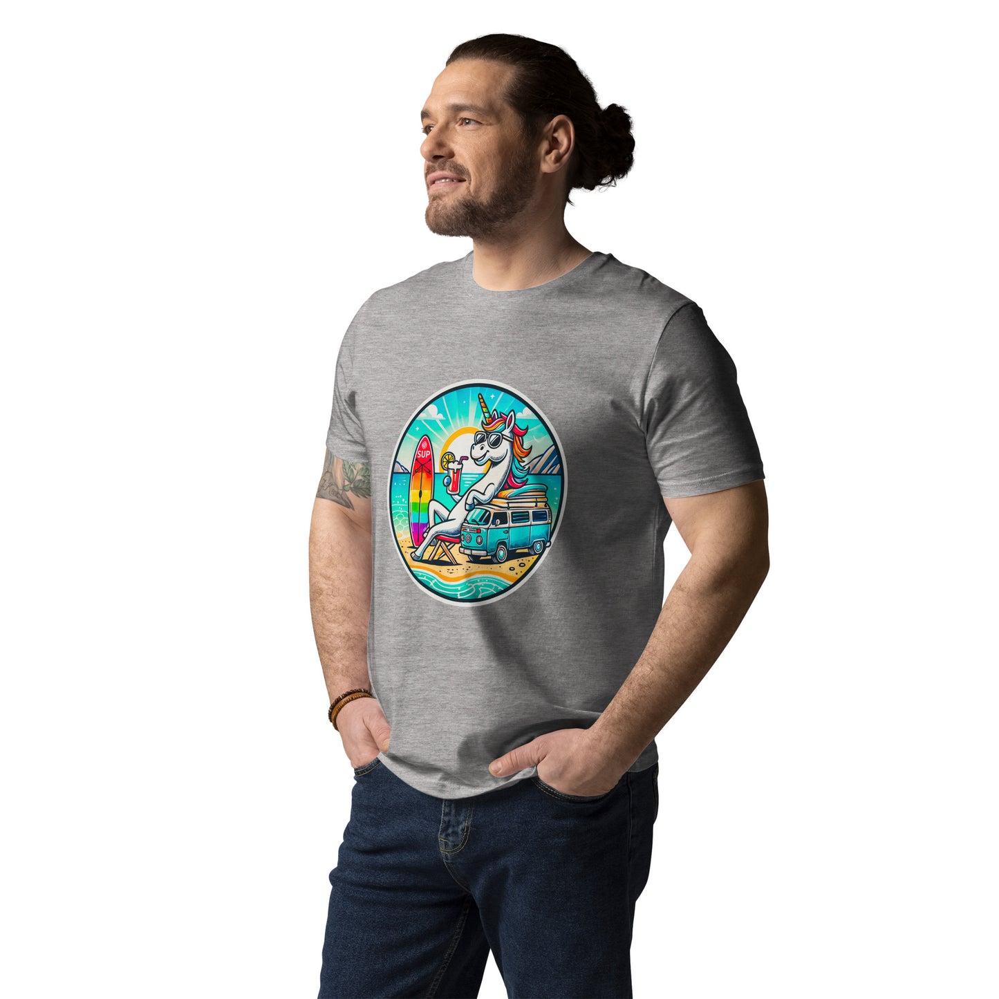 "SUP-Unicorn!" #2  - Unisex-Bio-Baumwoll-T-Shirt - Weiß