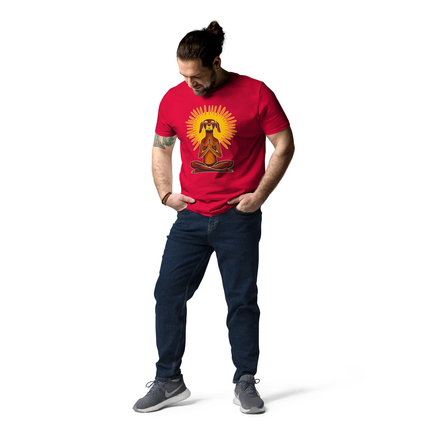 "Yoga-Labbi" #2 - Unisex-Bio-Baumwoll-T-Shirt - Rot