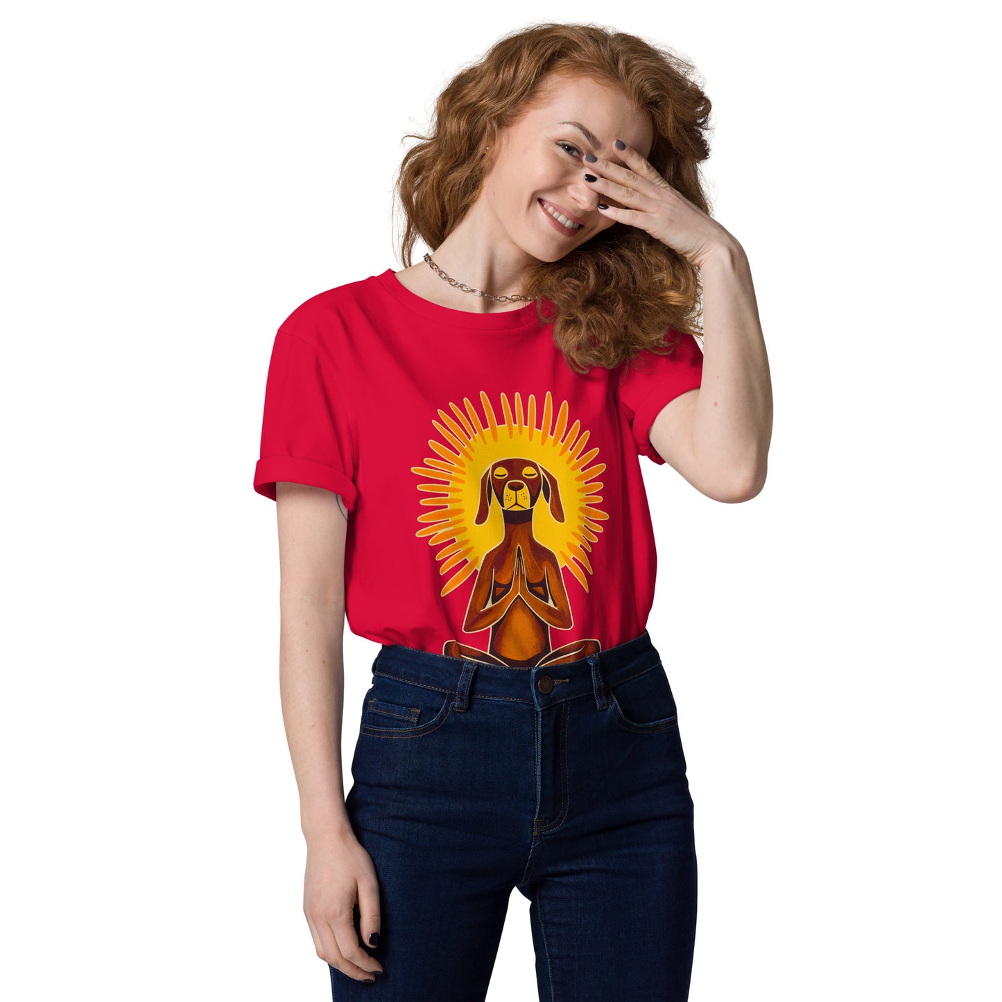 "Yoga-Labbi" #2 - Unisex-Bio-Baumwoll-T-Shirt - Rot