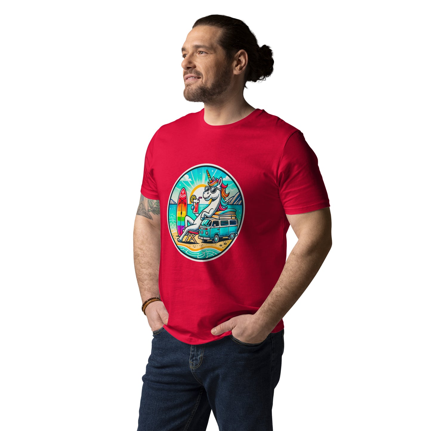 "SUP-Unicorn!" #2  - Unisex-Bio-Baumwoll-T-Shirt - Weiß