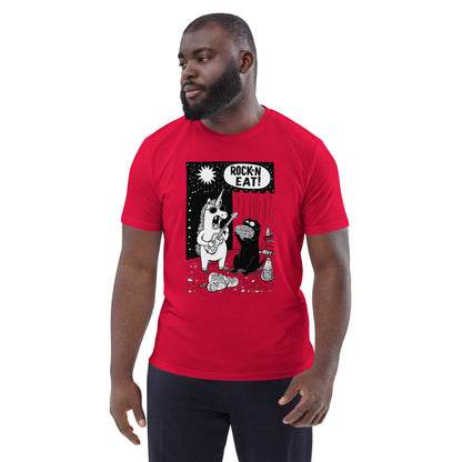 "ROCK´N EAT!" - Unisex-Bio-Baumwoll-T-Shirt - in 3 Farben