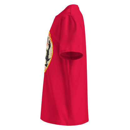 "Dino Disko!" - Unisex-Bio-Baumwoll-T-Shirt - Rot