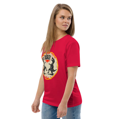 "Dino Disko!" - Unisex-Bio-Baumwoll-T-Shirt - Rot