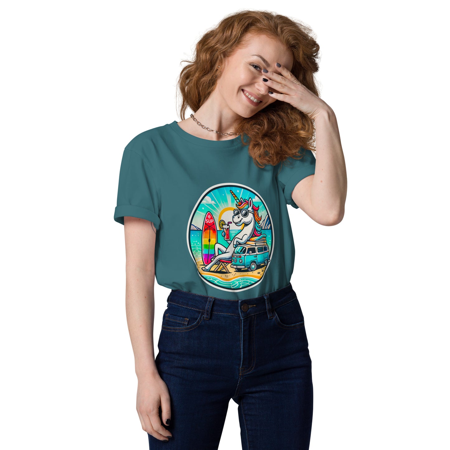 "SUP-Unicorn!" #2  - Unisex-Bio-Baumwoll-T-Shirt - Weiß