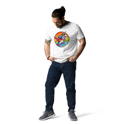 "Superhero-Unicorn!" - Unisex-Bio-Baumwoll-T-Shirt - Weiß