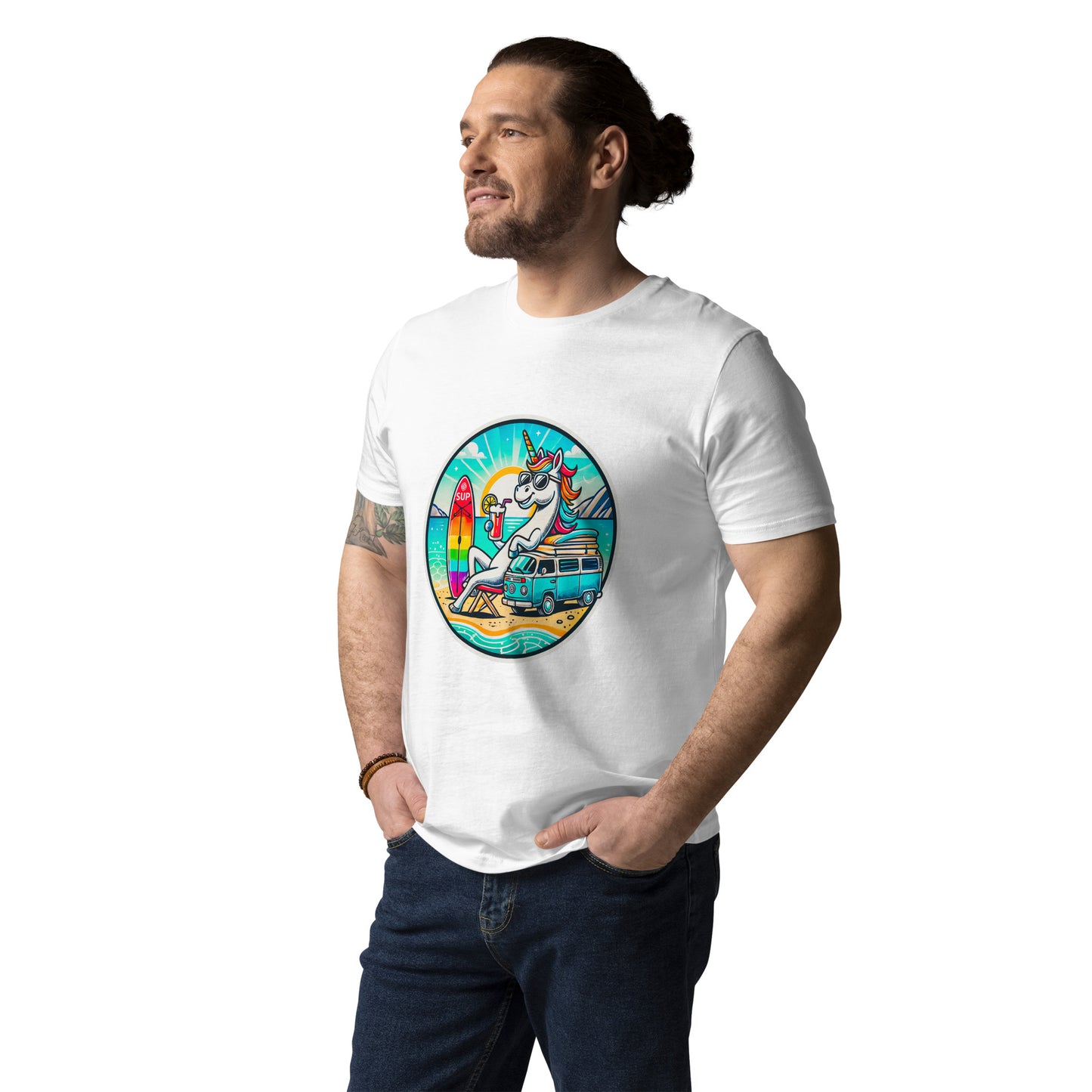 "SUP-Unicorn!" #2  - Unisex-Bio-Baumwoll-T-Shirt - Weiß