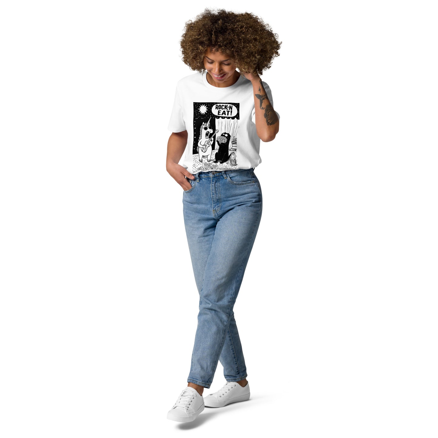 "ROCK´N EAT!" - Unisex-Bio-Baumwoll-T-Shirt - in 3 Farben