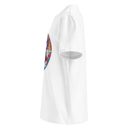 "Heavy-Metal-Unicorn!" - Unisex-Bio-Baumwoll-T-Shirt - Weiß