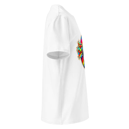 "Heart-blasting Unicorn" - Unisex-Bio-Baumwoll-T-Shirt - Weiß