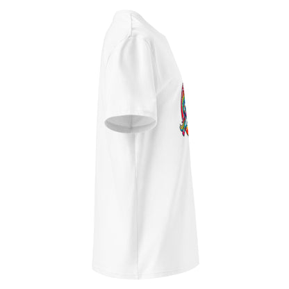 "Heart-blasting Unicorn" #2 - Unisex-Bio-Baumwoll-T-Shirt - Weiß