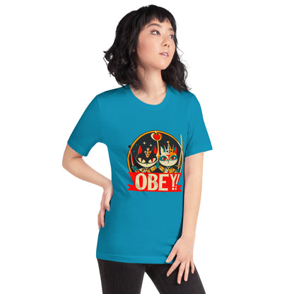 "Obey!" - Unisex-T-Shirt - Aqua