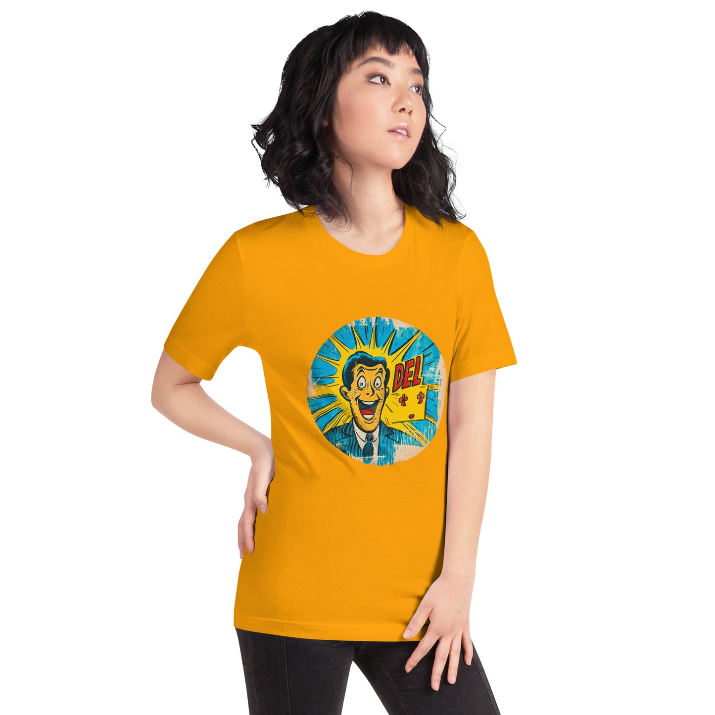 "Del *.*" - Unisex-T-Shirt - Goldgelb