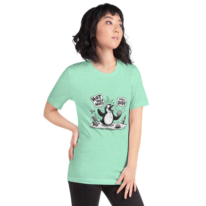 "Hot, hot hot! Chill, Dude!!" - Unisex-T-Shirt - Heather Mint (48% Polyester)