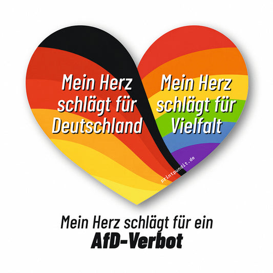 Sticker "Mein Herz schlägt für ein AfD-Verbot!" [7,5x7,5cm] (25/50/100 St.)