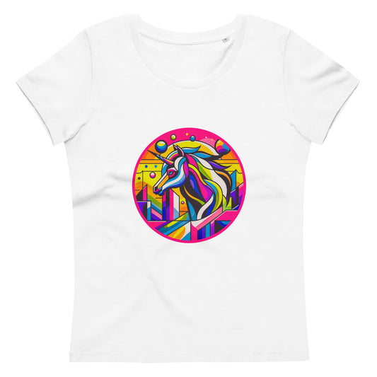 "Unicorn" #1 - Enganliegendes Öko-T-Shirt für Damen - Weiß