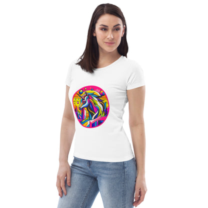 "Unicorn" #1 - Enganliegendes Öko-T-Shirt für Damen - Weiß