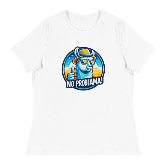 "No Problama!" - Lockeres Damen-T-Shirt - Weiß
