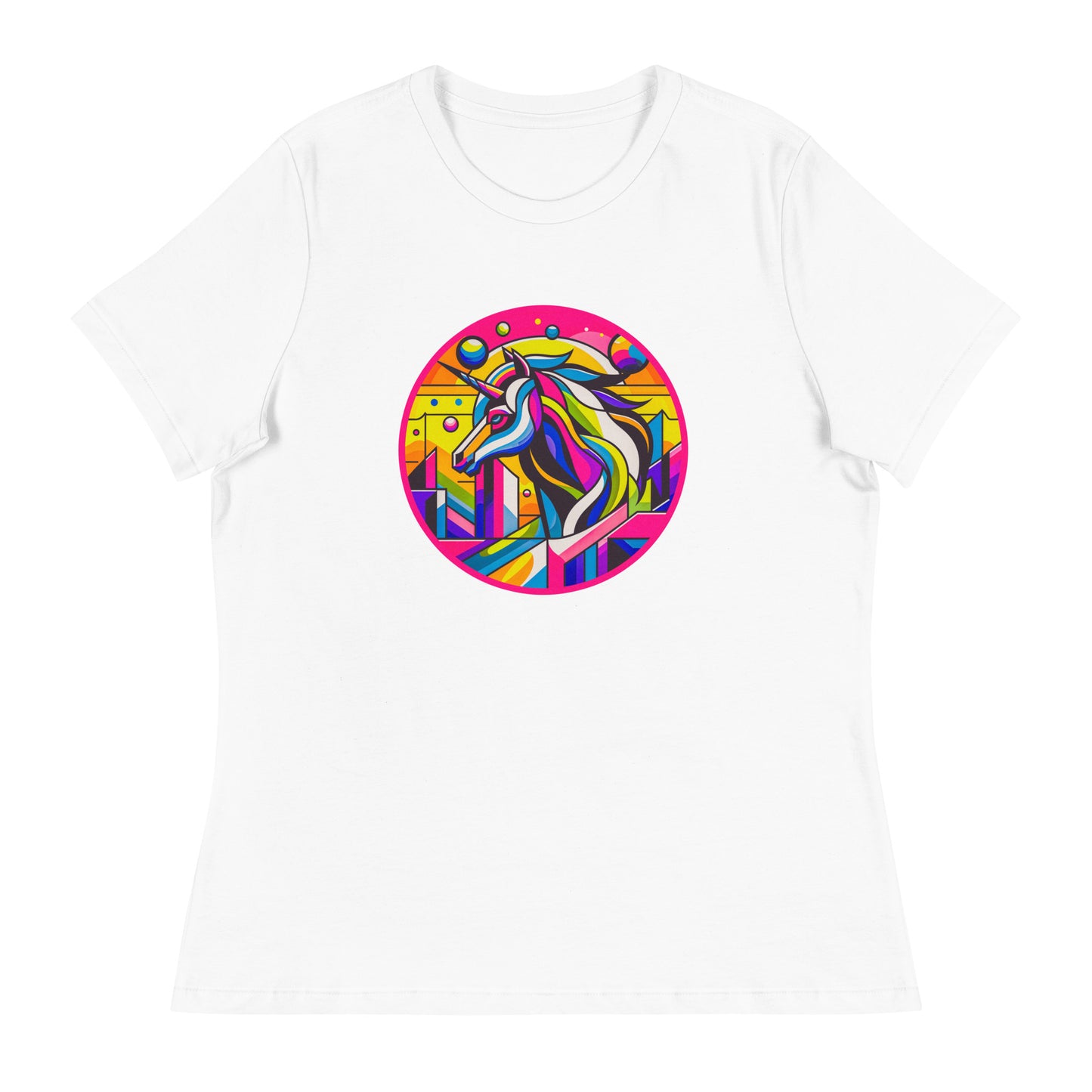 "Unicorn" #1  - Lockeres Damen-T-Shirt- Weiß