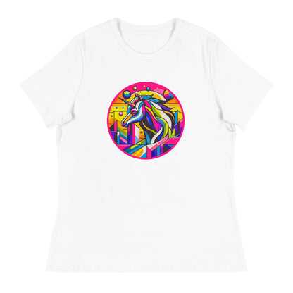 "Unicorn" #1  - Lockeres Damen-T-Shirt- Weiß